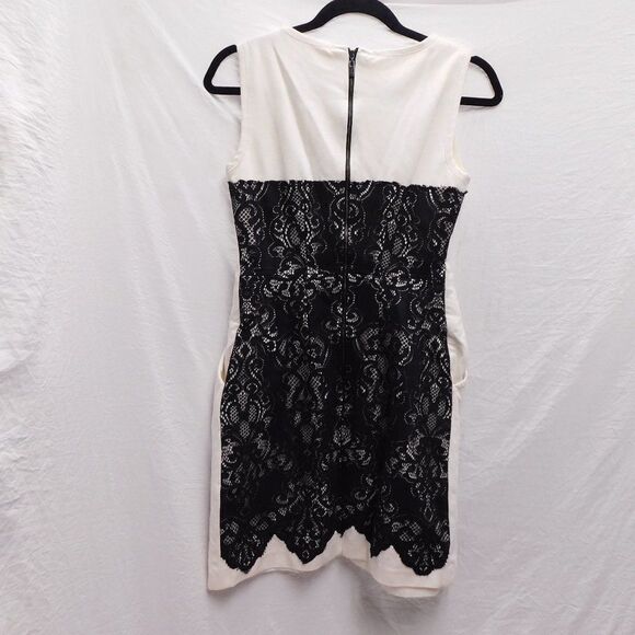 Nanette Lepore NYC Sz 6 B&W Lace Mini Dress W/ Pockets NEW - Picture 7 of 7